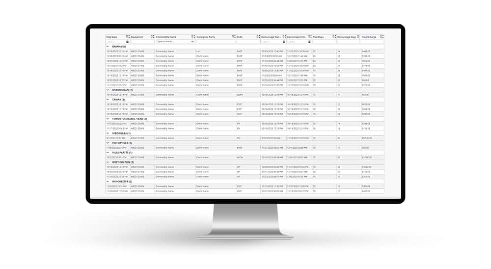 Demurrage Reporting