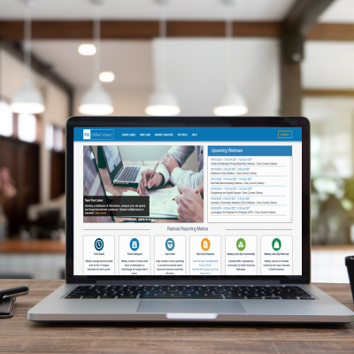 The rail rate analysis software Rail Impact showcasing rail automation on a laptop screen.